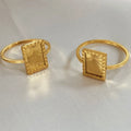 Minos Jewelry Stainless Steel Sun Rings Non Tarnish 18K Gold Plated Sun Rings for Women