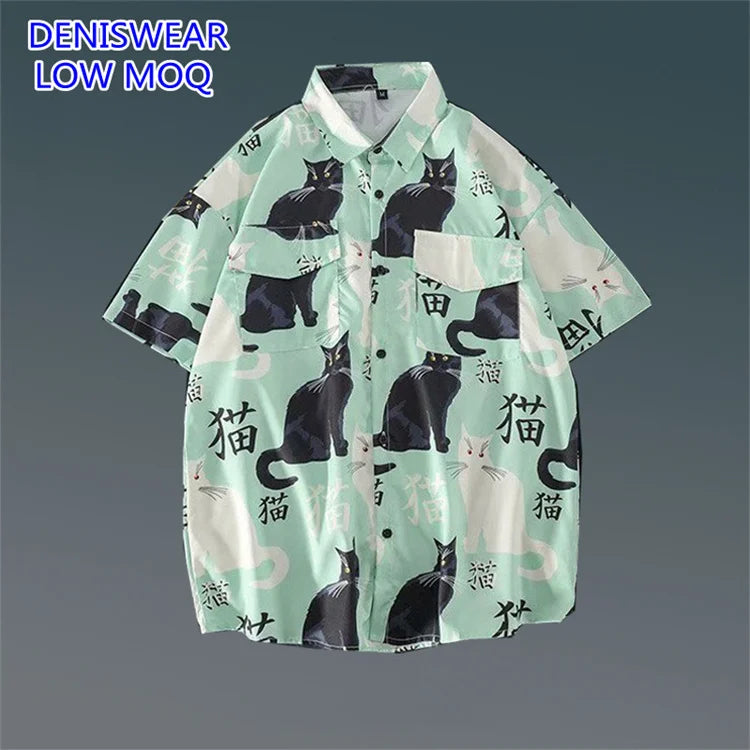 Summer New Pattern Beach Shirt Men's Sublimation Printed Floral Men Shirts MOQ 50 Pieces China Suppliers