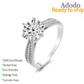 Factory Direct VVS GRA 3CT Color Moissanite Fine Jewelry 925 Silver Sparkly Six Claw Engagement Wedding Promise Ring for Women