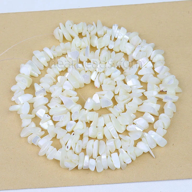 Wholesale Natural White Shell Chip Stone Beads MOP Trochus Gravel Beads for Woman Bracelets Making 5 - 8mm