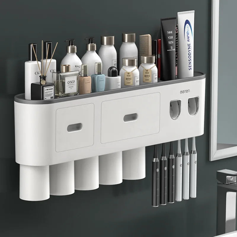 New Magnetic Toothbrush Holder Bathroom Accessory Toothbrush Holder Automatic Dispenser Bathroom