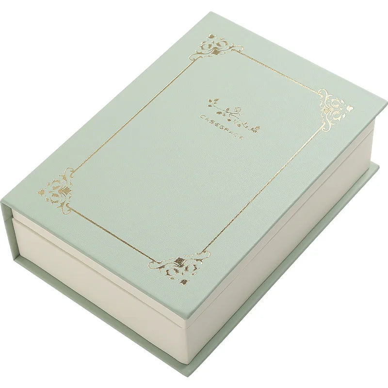 Antique Luxury Green PU Leather Jewelry Box Fashionable Gift Organizer Storage Case Pouch Packaging Holder for Girls and Women