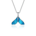 Trendy Simple Blue Mermaid Tail Necklace for Women Charm Copper Jewelry Animal Dolphin Fish Tail Pendant Whale Necklace