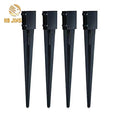 Black Powder Coated Metal Fence Post Anchor Metal Ground Spike Post Support Base