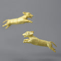Lotusf Fun 18K Gold Plated Unusual Running Dachshund Dog Stud Earrings for Women Real 925 Sterling Silver Fine Jewelry