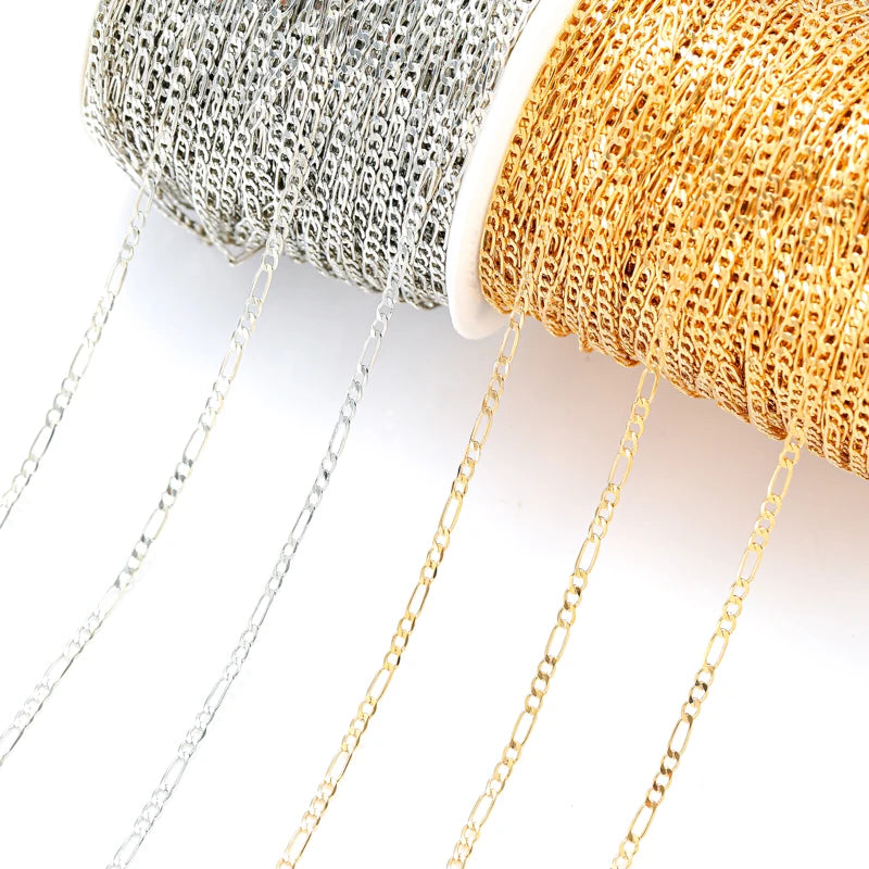 1Meter/strip Copper Chain Segmentation Chain for Necklace Bracelet Earring Jewelry Making DIY Components Jewelry Accessories Y15