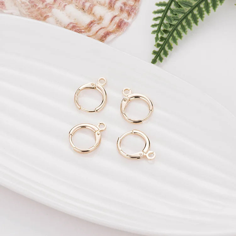 Hot Selling Fashion Brass 14K Gold Plated Hoop Earrings DIY Jewelry Earring Making Accessories
