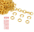 200pcs/bag Stainless Steel DIY Manual Chain 18K Pvd Gold Plated Round Circle Open Closed Jump Ring