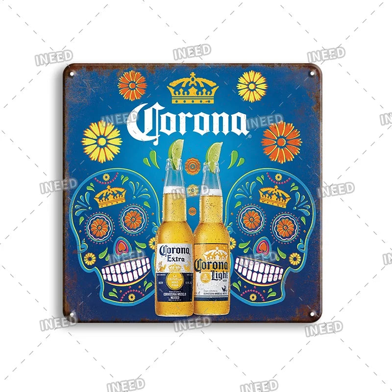 New Designs 30*30cm square Beer Tin Signs Metal Plaque Retro Vintage Metal Poster Beer Signs Tin Poster for bar Decoration