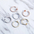 Wholesale Street Style 18K Gold Plated  Round Shape Mini Hoop Earrings Crystal Circle Earrings Women