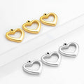 Wholesale Fashion Stainless Steel 18K Gold Plated Heart Pendants Texture Heart Charms for Jewelry Making