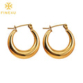 Boucle D'Oreille Bijoux Tendance Fashion Jewelry Waterproof Stainless Steel Gold Plated Chunky Hoop Earrings