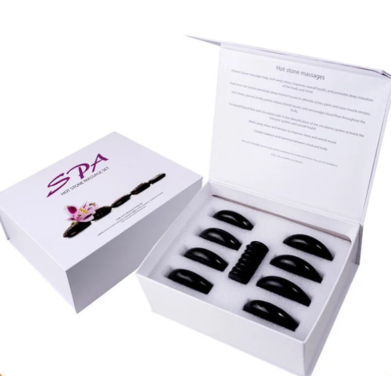 Luxury Gift Box Crystals Healing Stones Natural 16PCS Mixed Hot Body Massage Lava Stones Sets MegaBDM