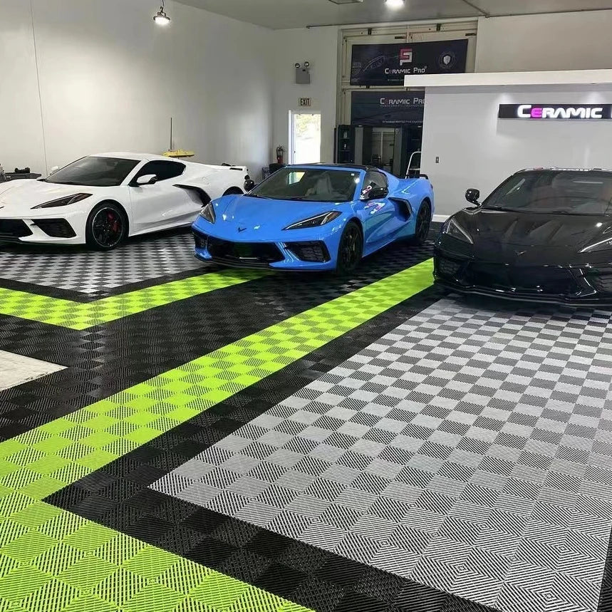 Factory Supply Pvc Interlocking Floor Tiles Interlocking Mats for Car Garages Modular Flooring