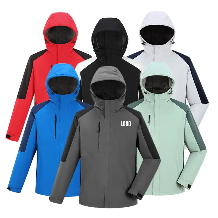 Outdoor 10000mm Hard Shell Rain Hood Windproof Waterproof Jacket for Spring Autumn Zipper Unisex Plus Size High Performance