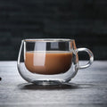 Factory Outlet Heat Resistant Beer Mug Whiskey With Handle Portable Transparent Double Tasse Coffee Vasos De Vidrio Glass Cup