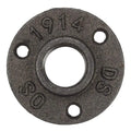 3/4 Inch Retro Antique Vintage Old Black Malleable Iron Floor Flange Industrial Plumbing Pipe Fitting for Home Furniture