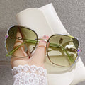 Fashion Wholesale Diamond Sun Glasses Lunettes De Soleil Mode Large Frame Shades Anti UV Rhinestone Sunglasses