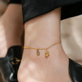 FanYue 18K Real Gold Plated Jewelry Gourd Stainless Steel Anklets Foot Jewelry for Women