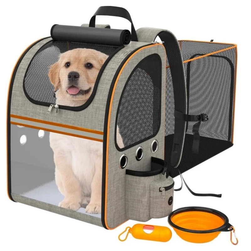 1pc Foldable Cat Backpack Expandable Pet Backpack for Cats Small Dogs Portable Comfortable Dog Bag