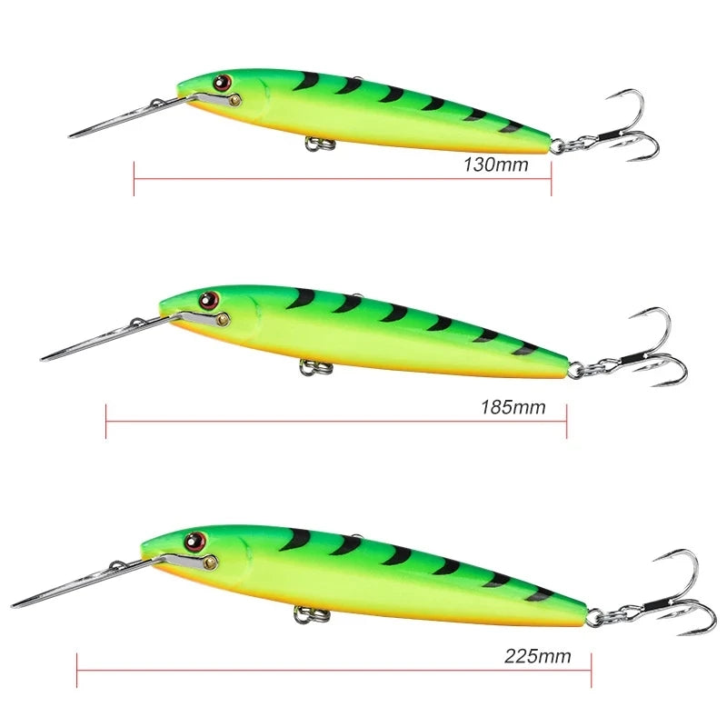 Metal Lip Artificial Salt Water Hard Minnow Trolling Sea Fishing Lures
