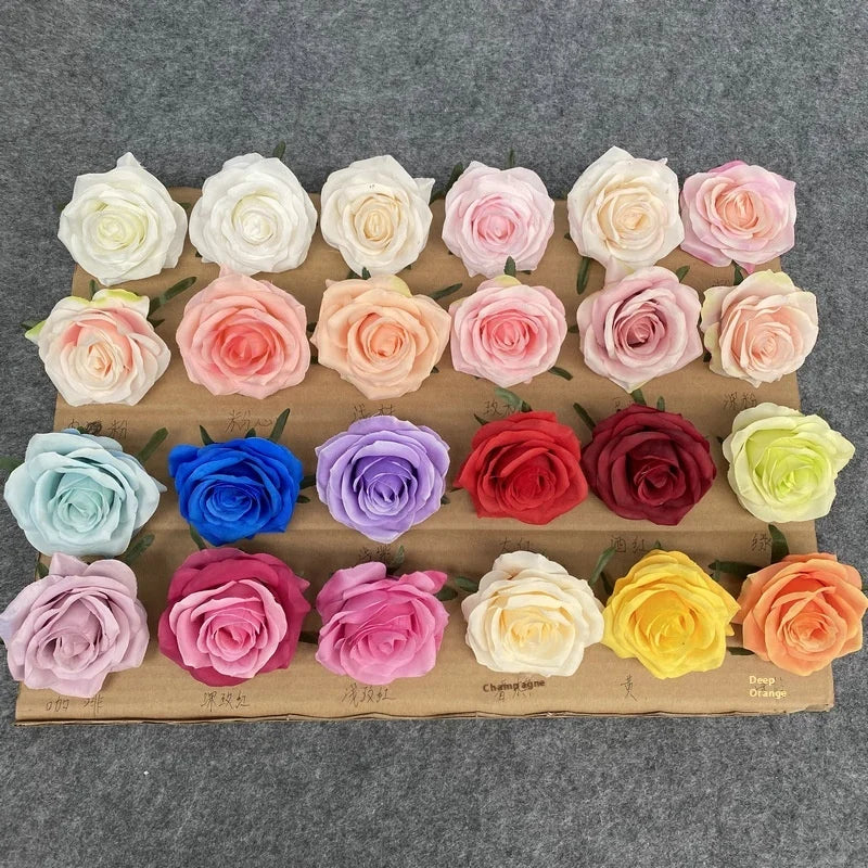 Handmade High-End Simulated Rose Corsage DIY Fake Silk Wedding Flower Curled Corner Elegant Hair Accessories Decorative Rose