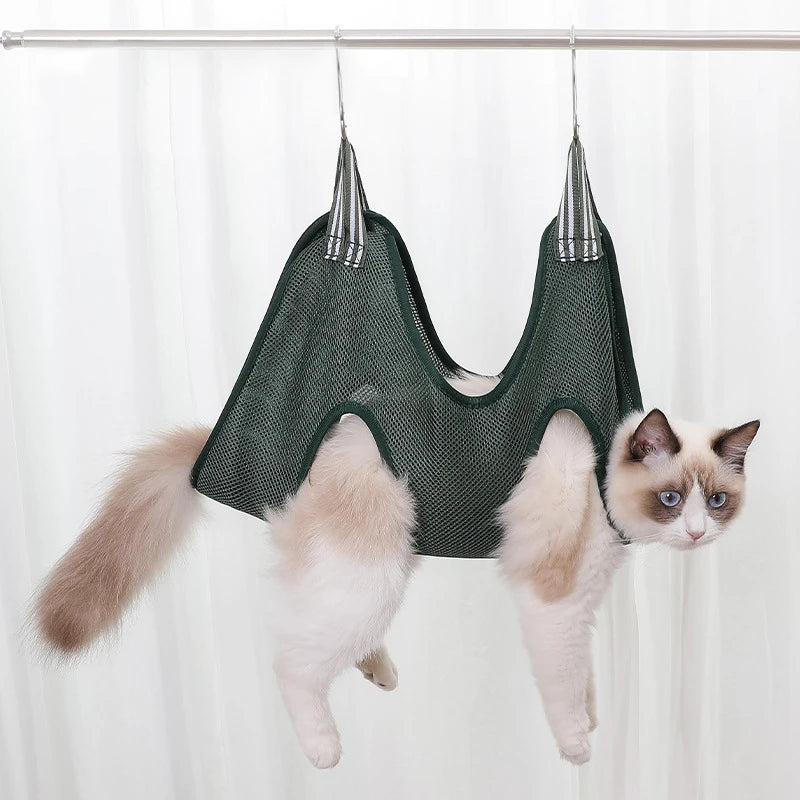 Cat Grooming Nail Cutting Anti Scratch Bite Fixed Bag Bath Trimming Restraint Bag Pet Beauty Hammock Hanging Pet Supplies Set