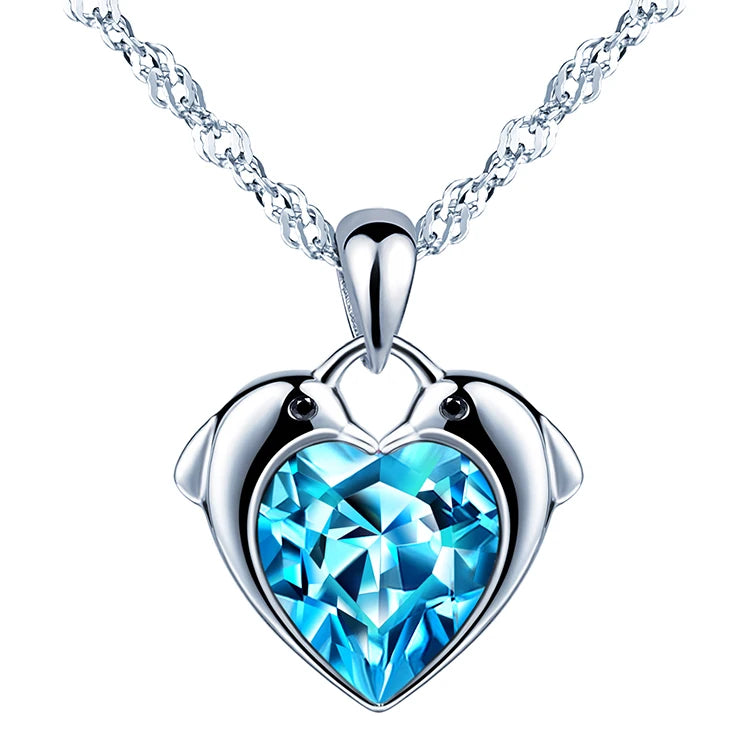 Sterling Silver 925 Personalized Necklace Women Elegant Heart Necklace 925 Silver Pendants for Necklace
