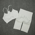 2Pcs Women Sport Suit Gym Set Sexy Bra Seamless Running Clothing Gym Wear Athletic Scrunch Butt Yoga Shorts Set