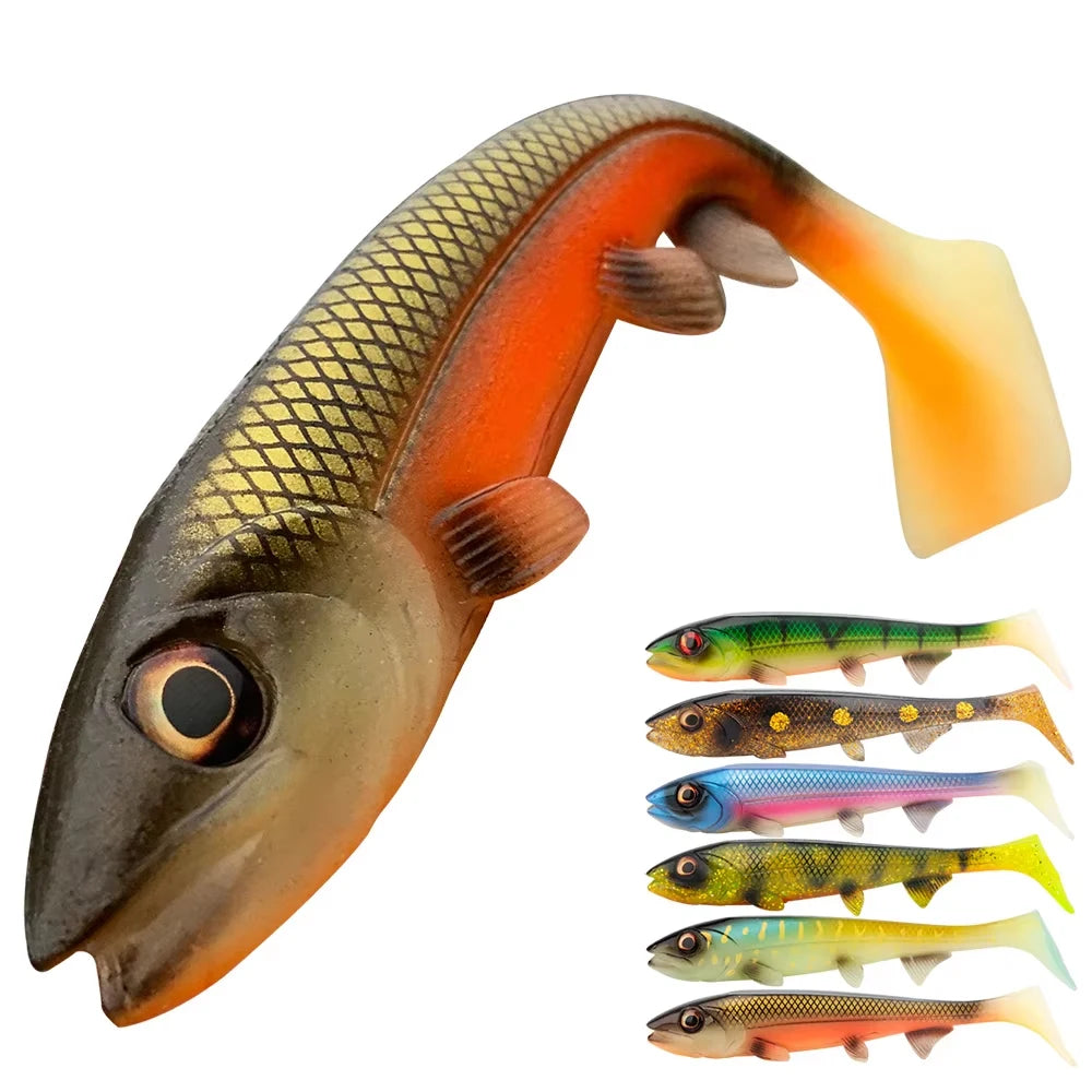 Spinpoler 14cm/18cm Bionic Shad Pike Lure Swimbait Square Tail for Pike Perch Catfish Zander Soft Artificial Bait Big Game Pesca