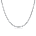 Silver 925 Original 5 mm Brilliant Cut Diamond Test Past All 0.5 Ct D Color Moissanite Tennis Necklace for Wedding Fine Jewelry