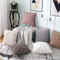 Boho Home Decor Faux Wool Velvet Geometric Pattern Tufted Fur Square Cushion Cover Soft Throw Pillow Case 60x60 Cm