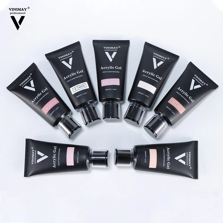 Vinimay Acrylic Gel 60ml Professional Poly Gel Nail Kit HEMA Free OEM Customized Acrylic Poly Gel Nail Set for Nail Extension
