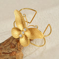 Statement Jewelry Stainless Steel Exaggerate Animal Butterfly 18K Gold Plated Zircon Bangle for Women