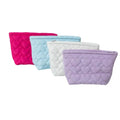 New Product Custom Logo Makeup Bag with Solid Color Fashion Zipper Love Cosmetic Bag Features