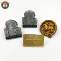 Custom Metal Enamel Skull Lapel Pins Rectangle Shape Various Heads and Skulls Safety Pin Attach Plating Technics