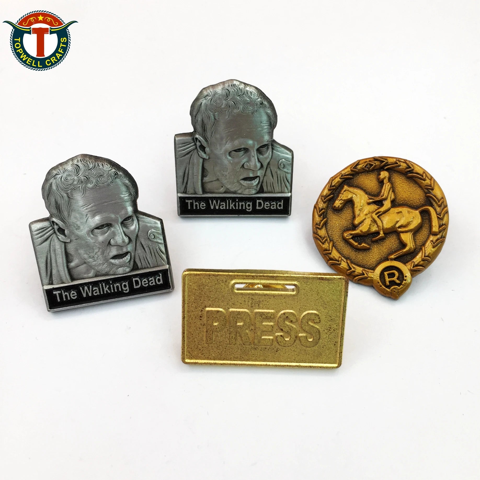 Custom Metal Enamel Skull Lapel Pins Rectangle Shape Various Heads and Skulls Safety Pin Attach Plating Technics
