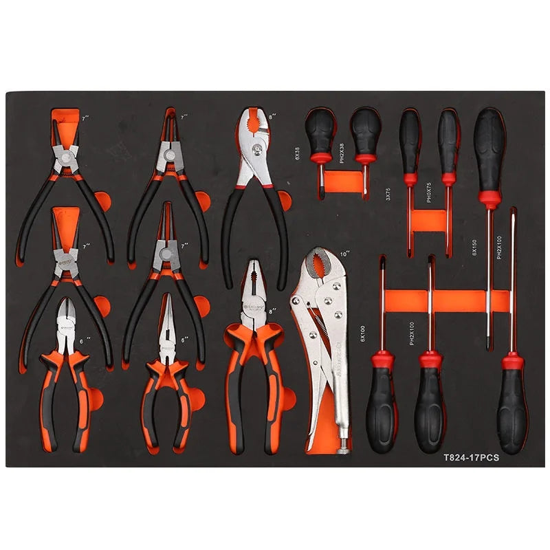 10" Straight Jaw Locking Pliers Round Mouth Pressure Pliers Manual Fixed Powerful Pliers Screwdrivers Tool Tray Drawer