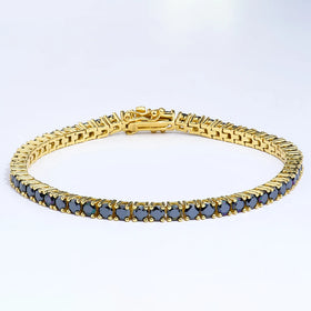 Xingyue High Quality 4mm 18k Gold Plated Sterling Silver S925 Gra Black Diamond Mossanite Moissanite Tennis Bracelet for Women