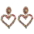 Bulk Wholesale Earrings Vintage Colored Diamond Earrings Gold Heart Alloy Earrings Fine Jewelry