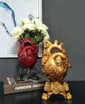 Anatomical Heart Shape Resin Flower Vase Nordic Style Flower Pot Art Vases Sculpture Desktop Plant Pot for Home Decor