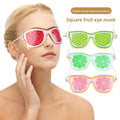 Melenlt Gel Cooling Eye Mask with Ice Pack-Frosted Fruit Pattern Reusable Cold Compress Eye Patch