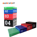 Hot Sale Custom Logo gym training 4 in 1 Soft Foam PVC Plyometric Jumping Box With 4 Different Heights 15CM/30CM/45CM/60CM