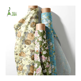 100% Cotton Poplin Fabric New Designs Flowers Printed Light Woven Customized for Women's Dresses and Shirts