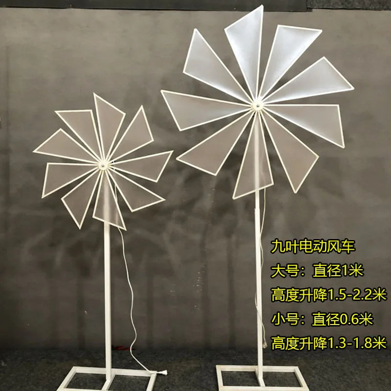 Wedding Props up and Down Rotating Windmill Road Guide Background Rotating Ferris Wheel Round Leaf Windmill Stage Background