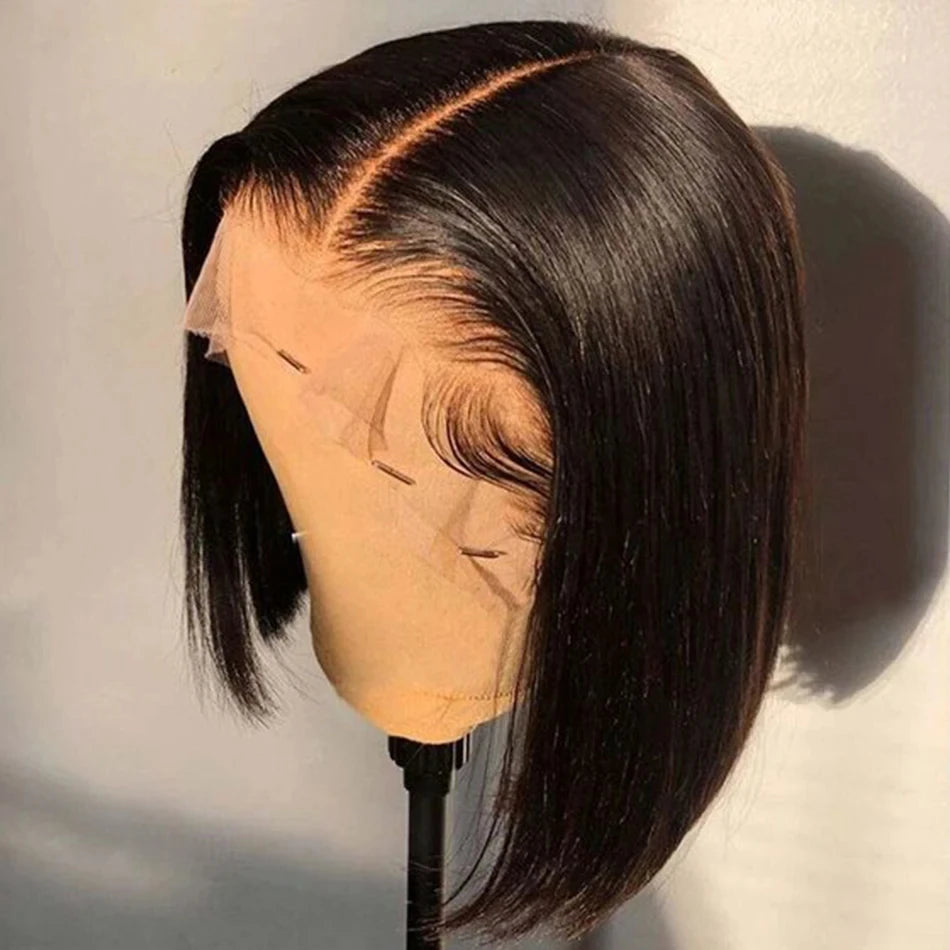 Top Grade Cheap Short Bob Wig Raw Brazilian Hair Lace Front Wig for Black Women Double Drawn 100% Human Hair Wig