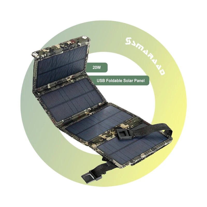 SMARAAD 30W Mini Portable Foldable Solar Panel USB 5V Charger for Outdoor Use for Charging on the Go