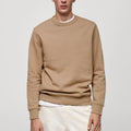 High Quality Men's Crew Neck Sweatshirts Long Sleeve Ribbed Hem Fleece Sweatshirts