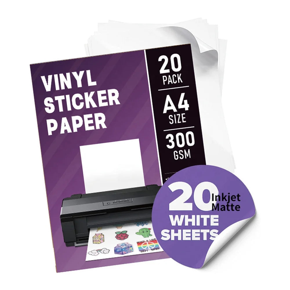 Wholesale Glossy Inkjet Laser Printer Label Vinyl Sticker Paper A4 Glossy