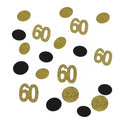 Happy Birthday Decoration Black and Gold Round Adult 30 50 60 Birthday Party Confetti